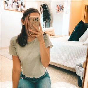 Urban Outfitters Emma Shimmer Lettuce Top